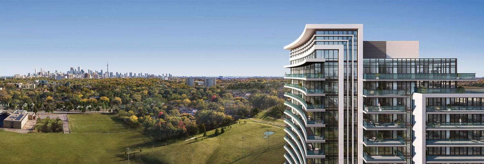 View of Amesbury Park and 7 on the Park Condos in North York, Toronto